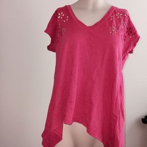 SCRATCH Y2K flower power floral print cut out open back top size small